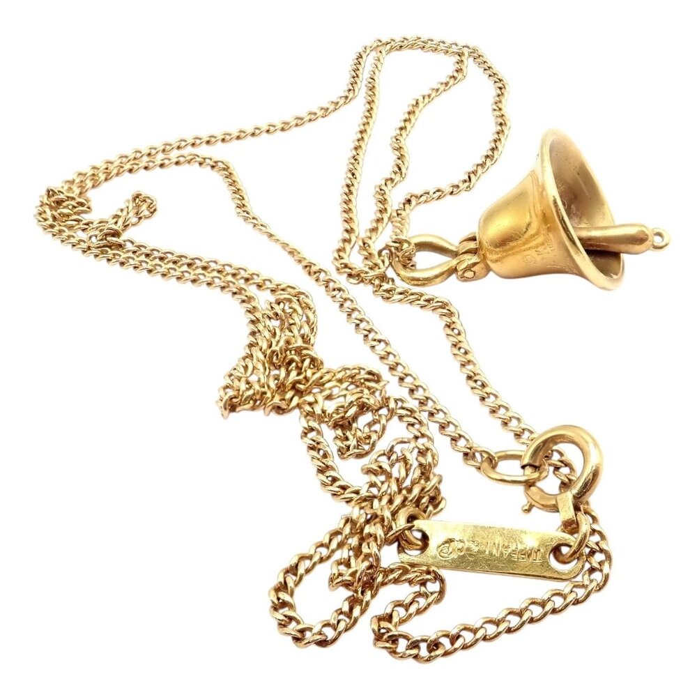 Rare! Tiffany & Co Ralph Lauren 18k Yellow Gold Nautical Bell Pendant Necklace - Picture 14 of 16